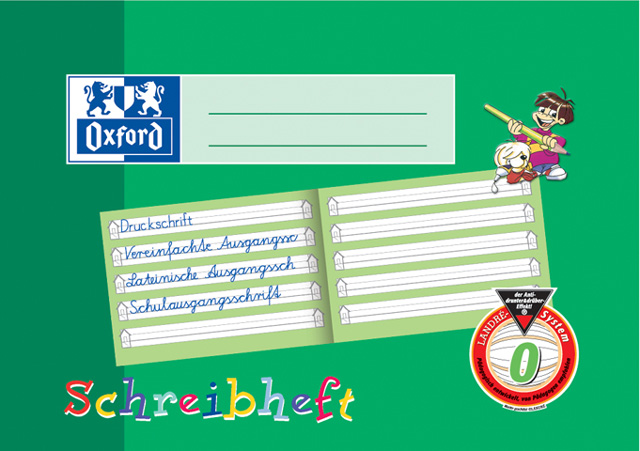 Oxford Heft Nr. 0, A5 quer, 16 Blatt, Schreiblernheft 